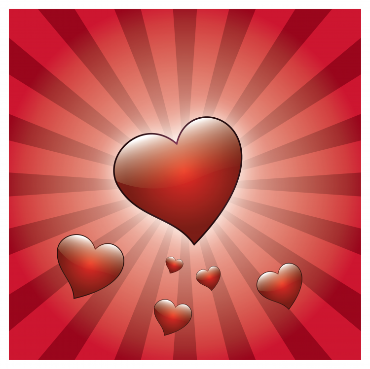 free vector Free Valentine Heart with Rays Vector Graphic